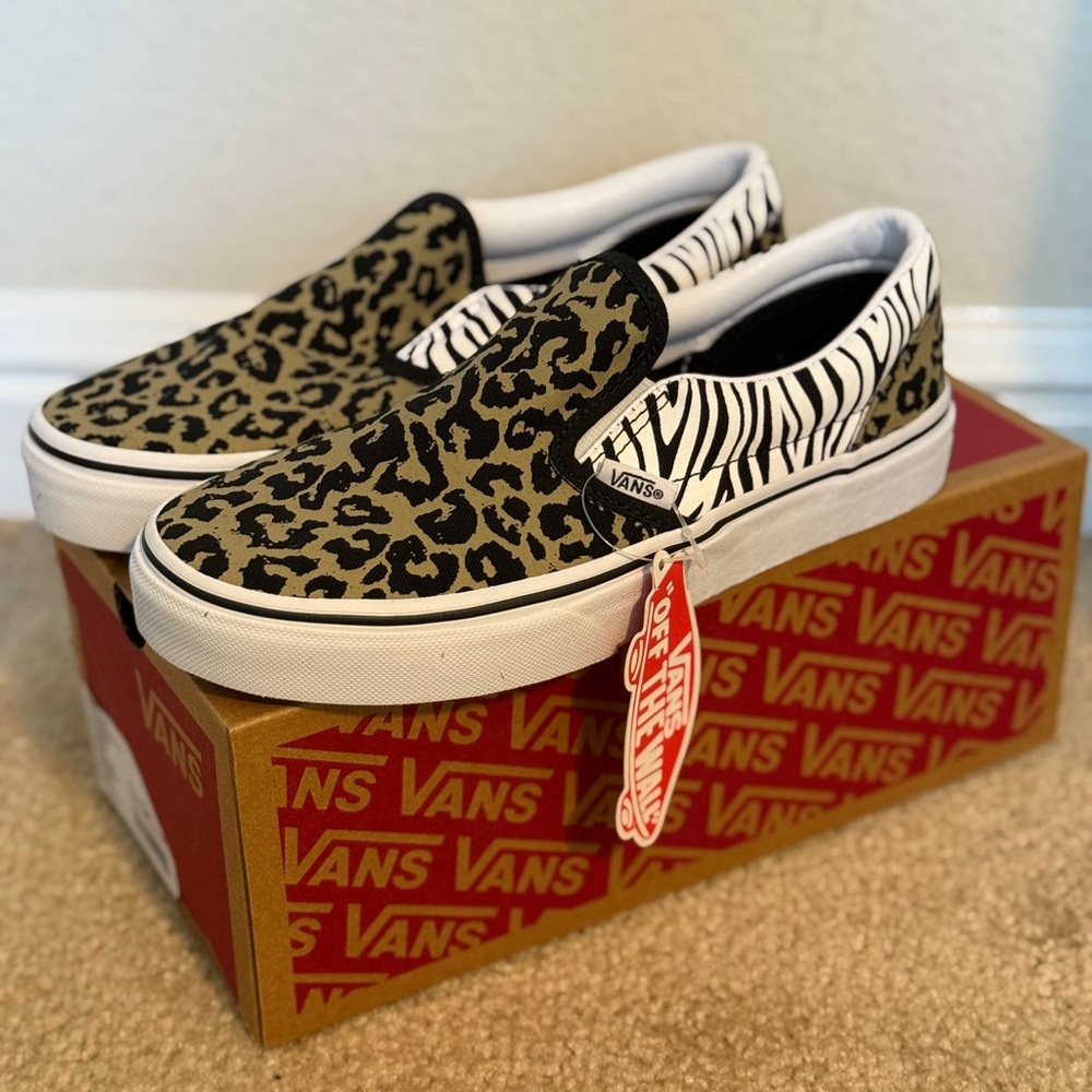 Vans Animal Print Slip-On Sneakers